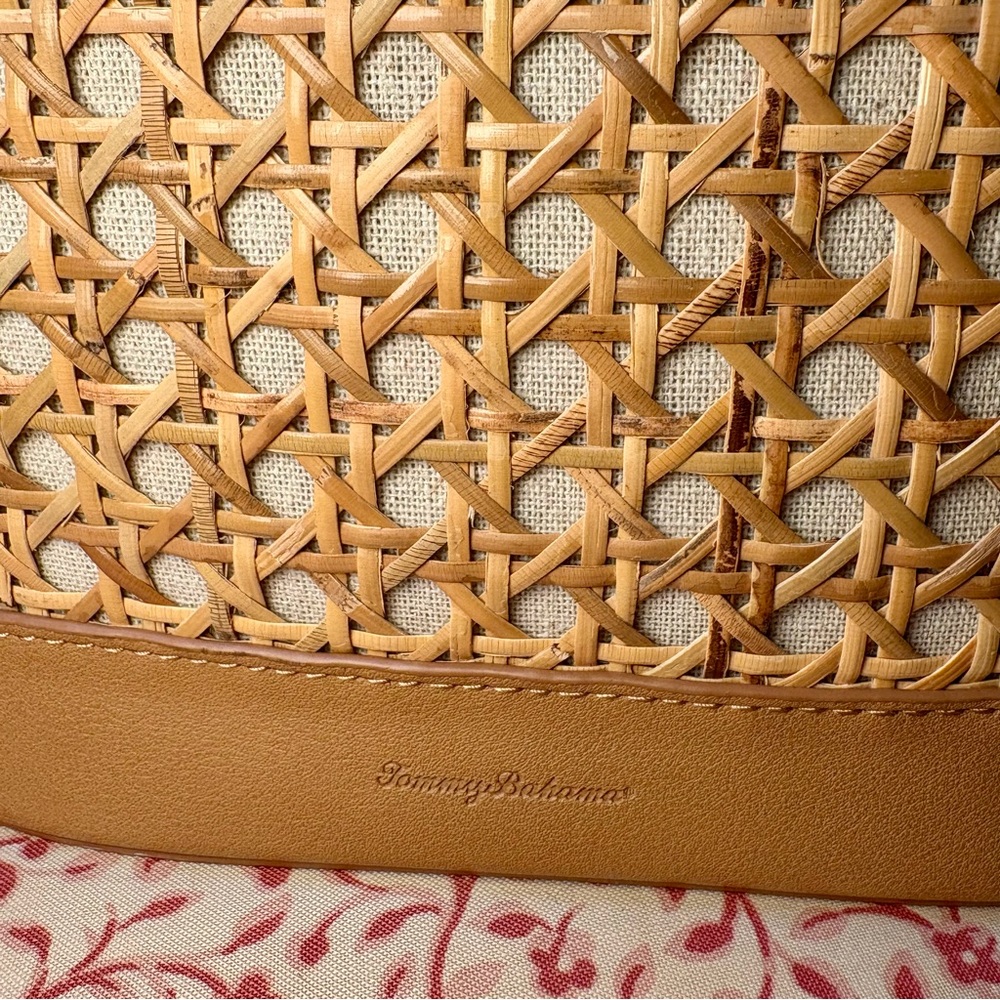 Tommy Bahama Woven Rattan Bucket Shoulder Bag - Picture 2 of 7